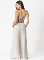 8156 PANTALÓN LINO SEMILLA