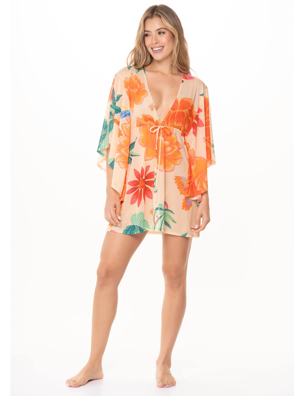 Salida de baño manga larga en malla con Lycra 9003 Serena