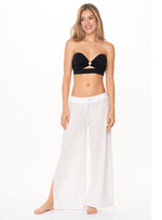 Pantalon en tela Ojalillo 9005 Marfil