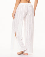 Pantalon en tela Ojalillo 9005 Marfil