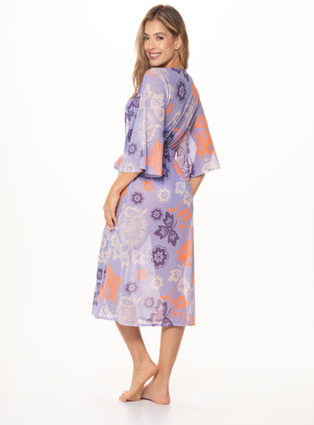 SALIDA DE BAÑO LARGO ABIERTO EN MALLA CON LYCRA 9007 MANDALA