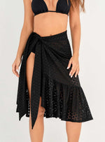 Salida de baño en tela Ojalillo con licra 9014Negro