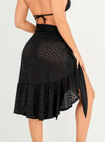 Salida de baño en tela Ojalillo con licra 9014Negro