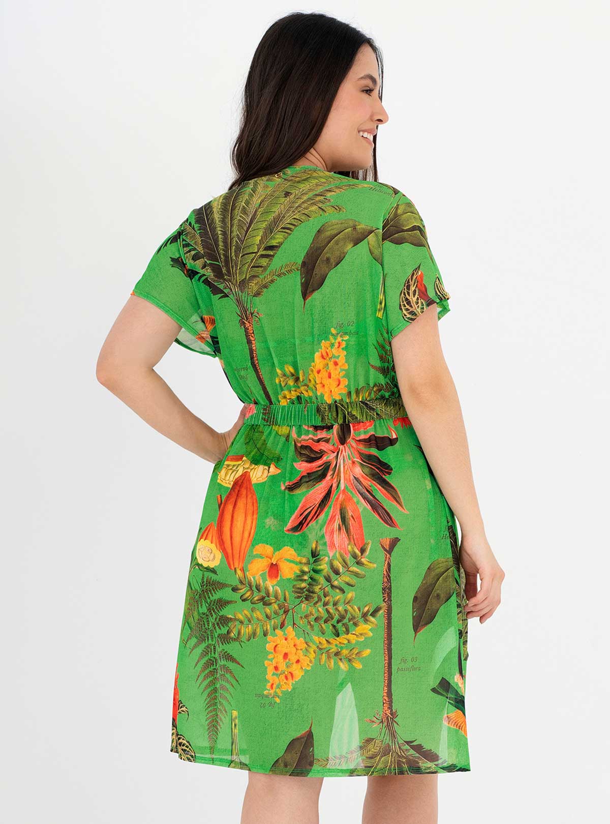 Kimono corto en malla con lycra 9018