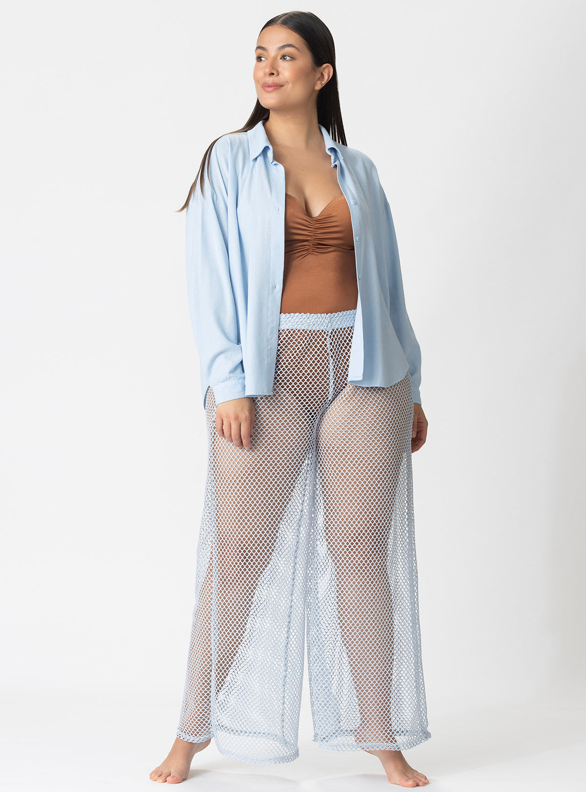 PANTALON MALLA CON LYCRA 9025 AZUL