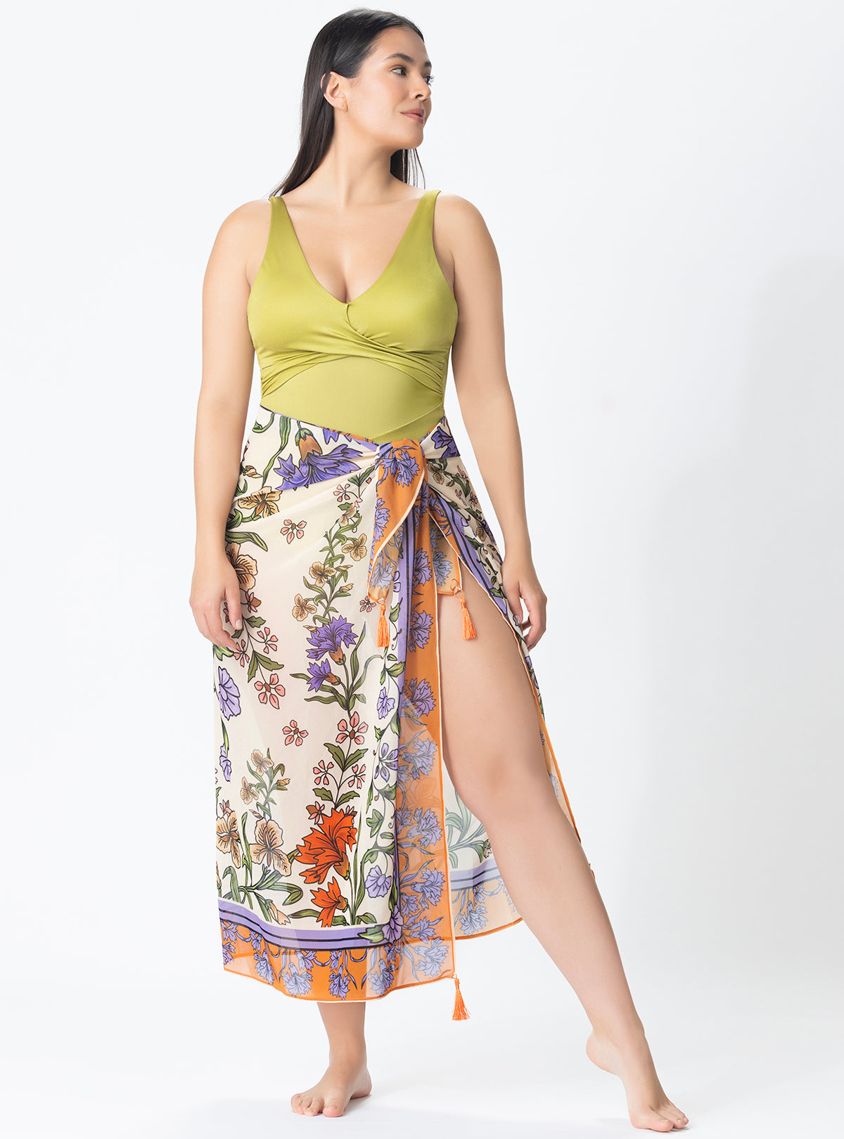 Pareo Sendela con Punteras Artesanales con Estampado Exclusivo 9026