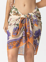 Pareo Sendela con Punteras Artesanales con Estampado Exclusivo 9026