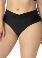 PANTY MEDIO ALTO ESTILO V EN RIB NEGRO 3771