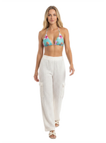 PANTALÓN ESTILO CARGO EN CROCHET MARFIL 8305