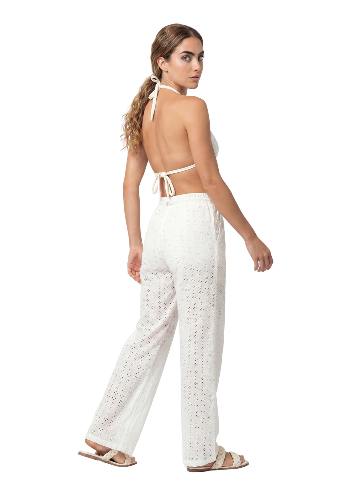 PANTALÓN ESTILO CLÁSICO EN OJALILLO BORDADO CRUDO 8274 – EDICIÓN LIMITADA