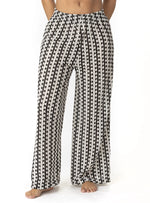 PANTALÓN EN CROCHET ZIGZAG NEGRO CON BOLSILLOS. 8200