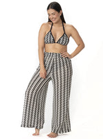 PANTALÓN EN CROCHET ZIGZAG NEGRO CON BOLSILLOS. 8200