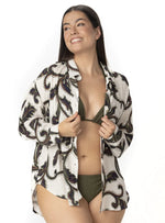 CAMISA OVERSIZE VISCOSA ESTAMPADA ARABESCO 8164