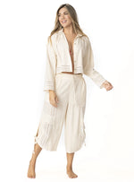 CAMISA MANGA LARGA EN LINO SEMILLA 8186