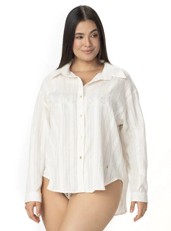 CAMISA OVERSIZE ALGODÓN MARFIL 8175