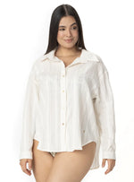 CAMISA OVERSIZE ALGODÓN MARFIL 8175