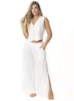 CHALECO EN LINO MARFIL 8194