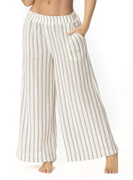 PANTALÓN BOLSILLOS CROCHET RAYAS CRUDO 8178