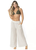 PANTALÓN BOLSILLOS CROCHET RAYAS CRUDO 8178