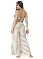 PANTALÓN BOLSILLOS CROCHET RAYAS CRUDO 8178