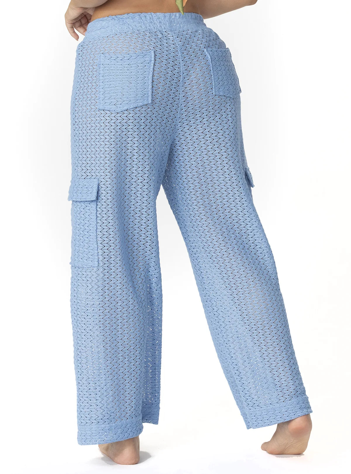 PANTALÓN CARGO CROCHET CELESTE 8181