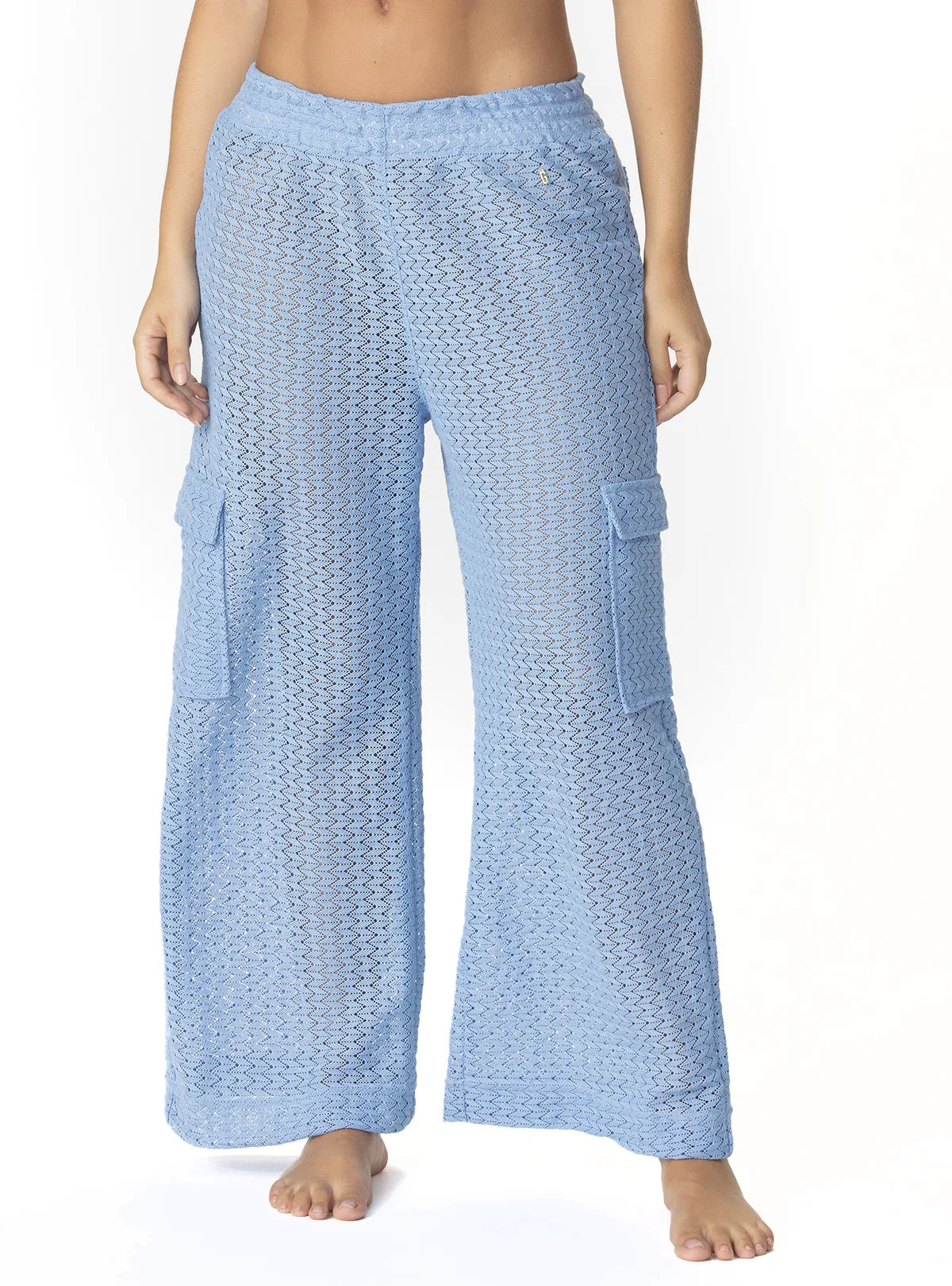 PANTALÓN CARGO CROCHET CELESTE 8181