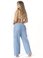 PANTALÓN CARGO CROCHET CELESTE 8181