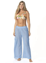 PANTALÓN CARGO CROCHET CELESTE 8181