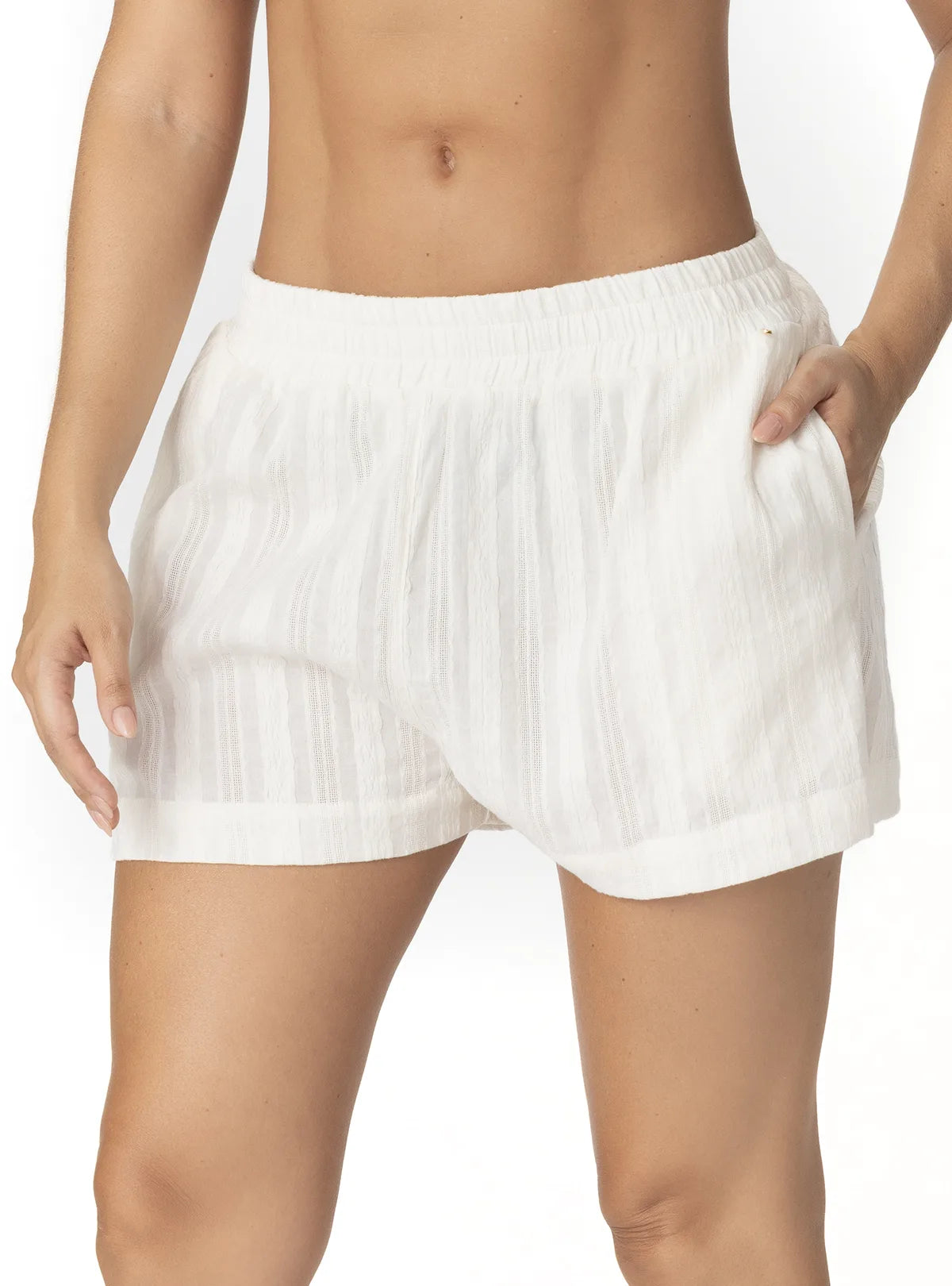 SHORTS BOLSILLOS ALGODÓN MARFIL 8177