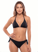 BIKINI SET: TRIÁNGULO + PANTY AMARRE LATERAL. NEGRO. 5120