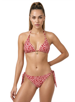 BIKINI SET: TRIÁNGULO + PANTY AMARRE LATERAL. ESTAMPADO INSTINTO. 7160