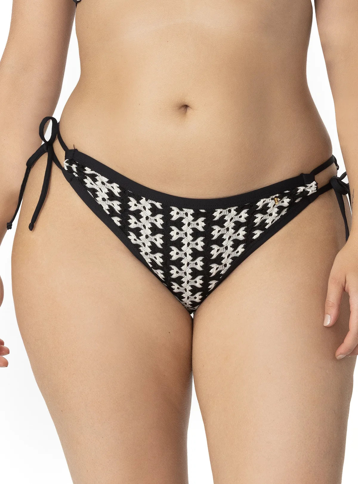 PANTY AMARRE LATERAL CROCHET ZIGZAG NEGRO. 3777