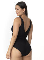 ENTERO DRAPEADO CON CREMALLERA NEGRO 1390