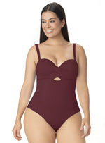 ENTERO STRAPLESS COPA REALCE ENTORCHADO MERLOT 1389