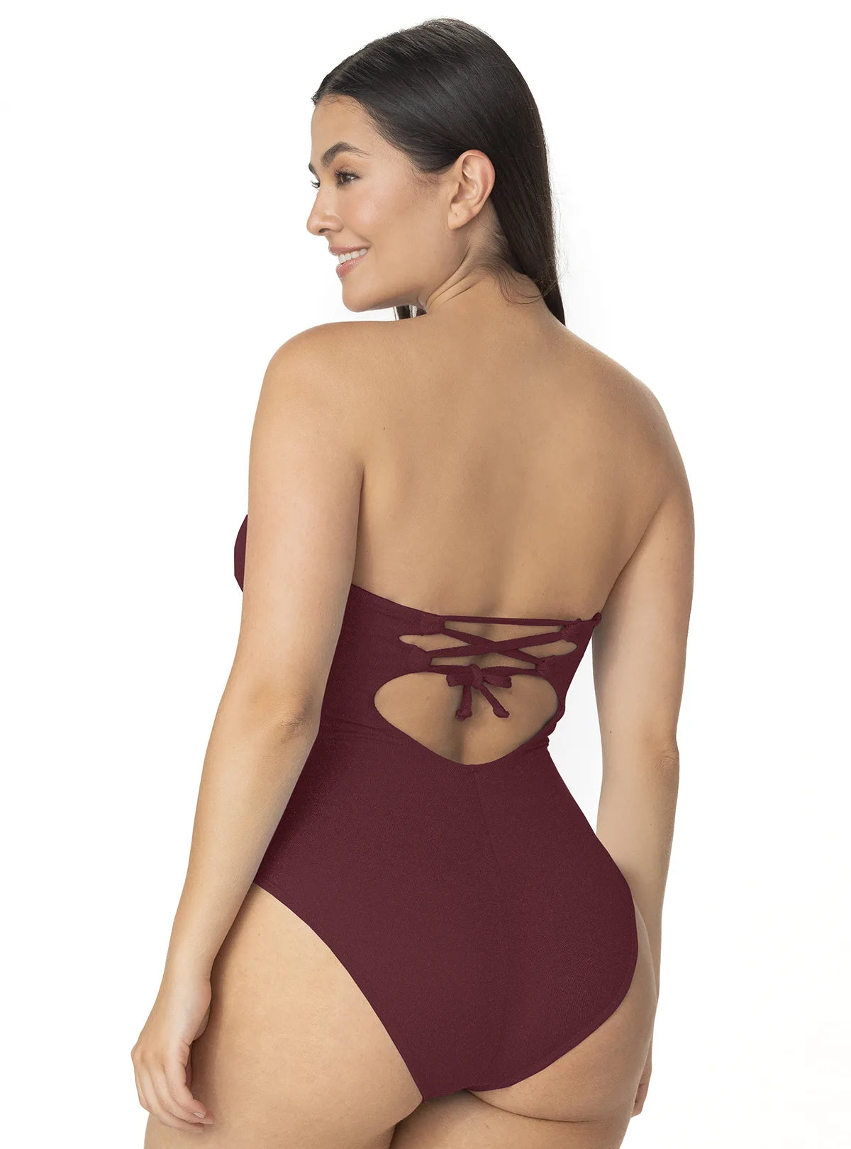 ENTERO STRAPLESS COPA REALCE ENTORCHADO MERLOT 1389