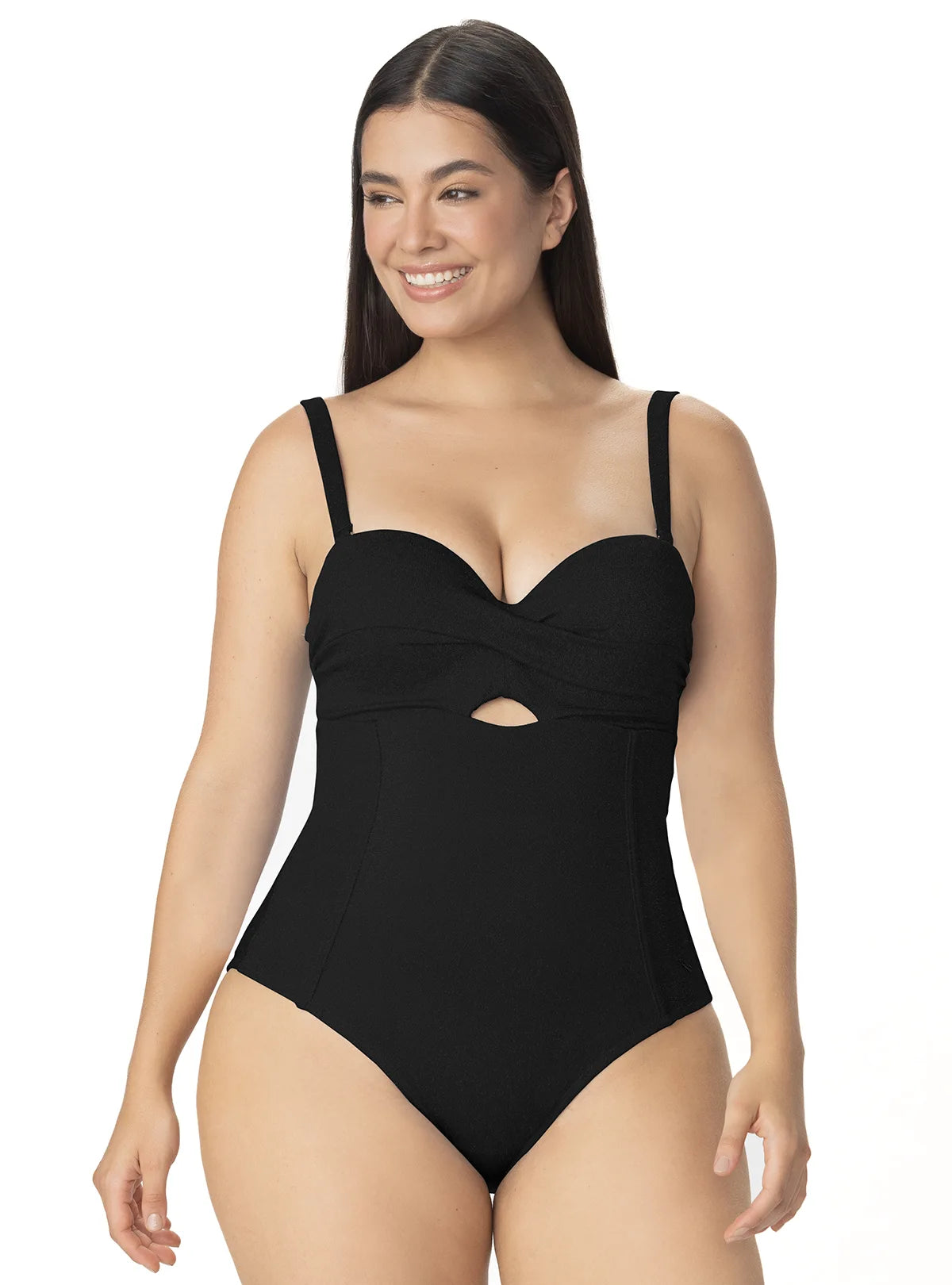 ENTERO STRAPLESS COPA REALCE ENTORCHADO NEGRO 1389