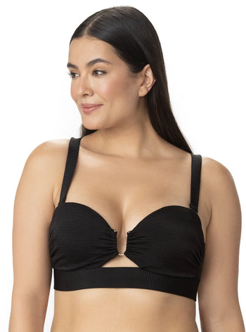 COPA STRAPLESS HERRAJE U EN RIB NEGRO 7145