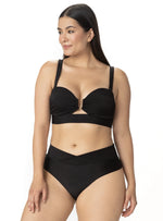 COPA STRAPLESS HERRAJE U EN RIB NEGRO 7145