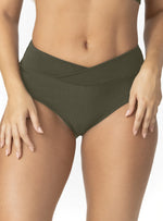 PANTY MEDIO ALTO ESTILO V EN RIB VERDE 3771