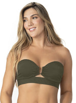 COPA STRAPLESS HERRAJE U EN RIB VERDE. 7145