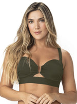 COPA STRAPLESS HERRAJE U EN RIB VERDE. 7145