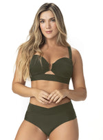 COPA STRAPLESS HERRAJE U EN RIB VERDE. 7145