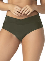 PANTY MEDIO ALTO ESTILO V EN RIB VERDE 3771
