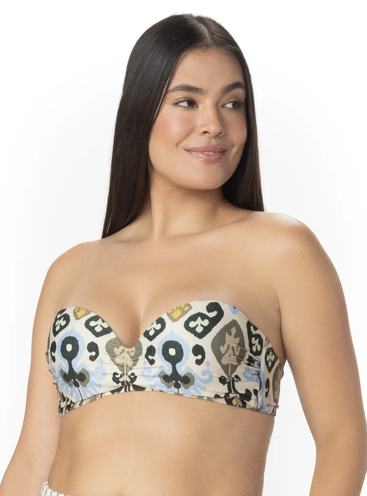 COPA STRAPLESS CON RECOGIDO ESTAMPADO CIARA 7139