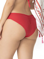 PANTY LATERAL DRAPEADO ROJO 3763