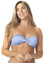 STRAPLESS ENTORCHADO SATINADO CELESTE 7142
