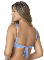 STRAPLESS ENTORCHADO SATINADO CELESTE 7142