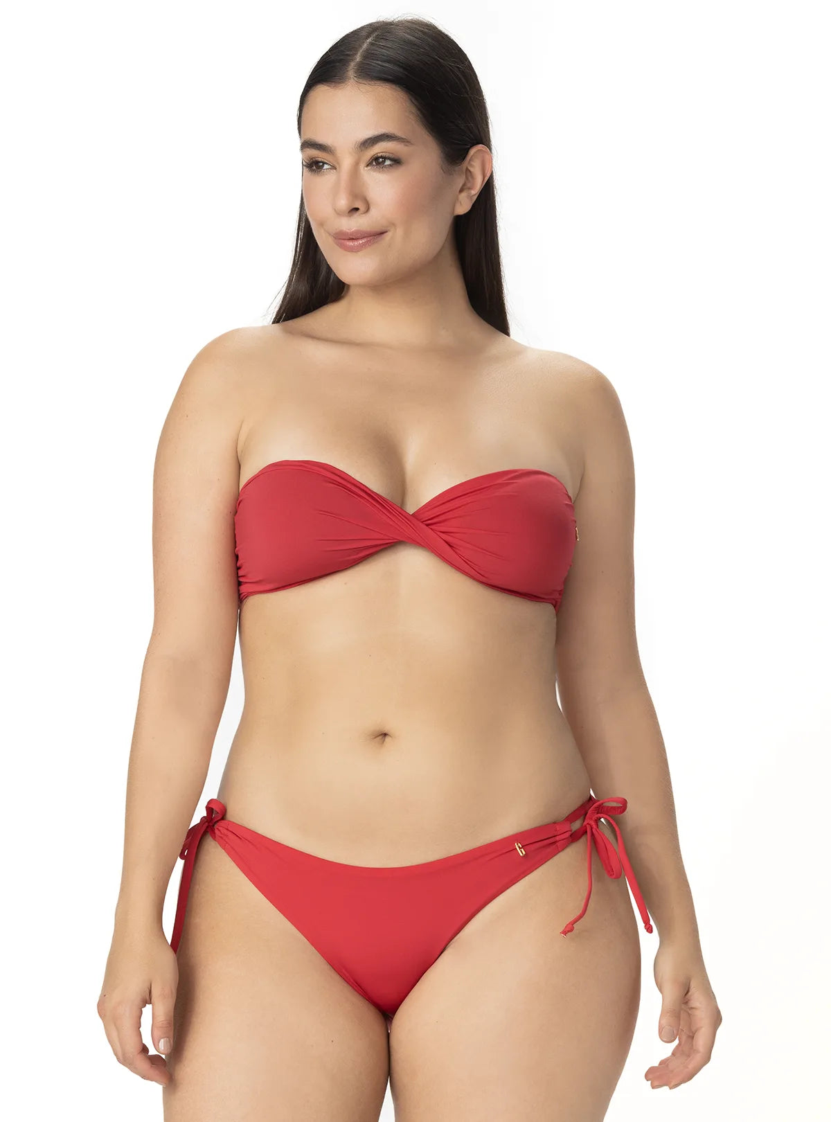 COPA STRAPLESS ENTORCHADO CON CARGADERAS REMOVIBLES ROJO 7127