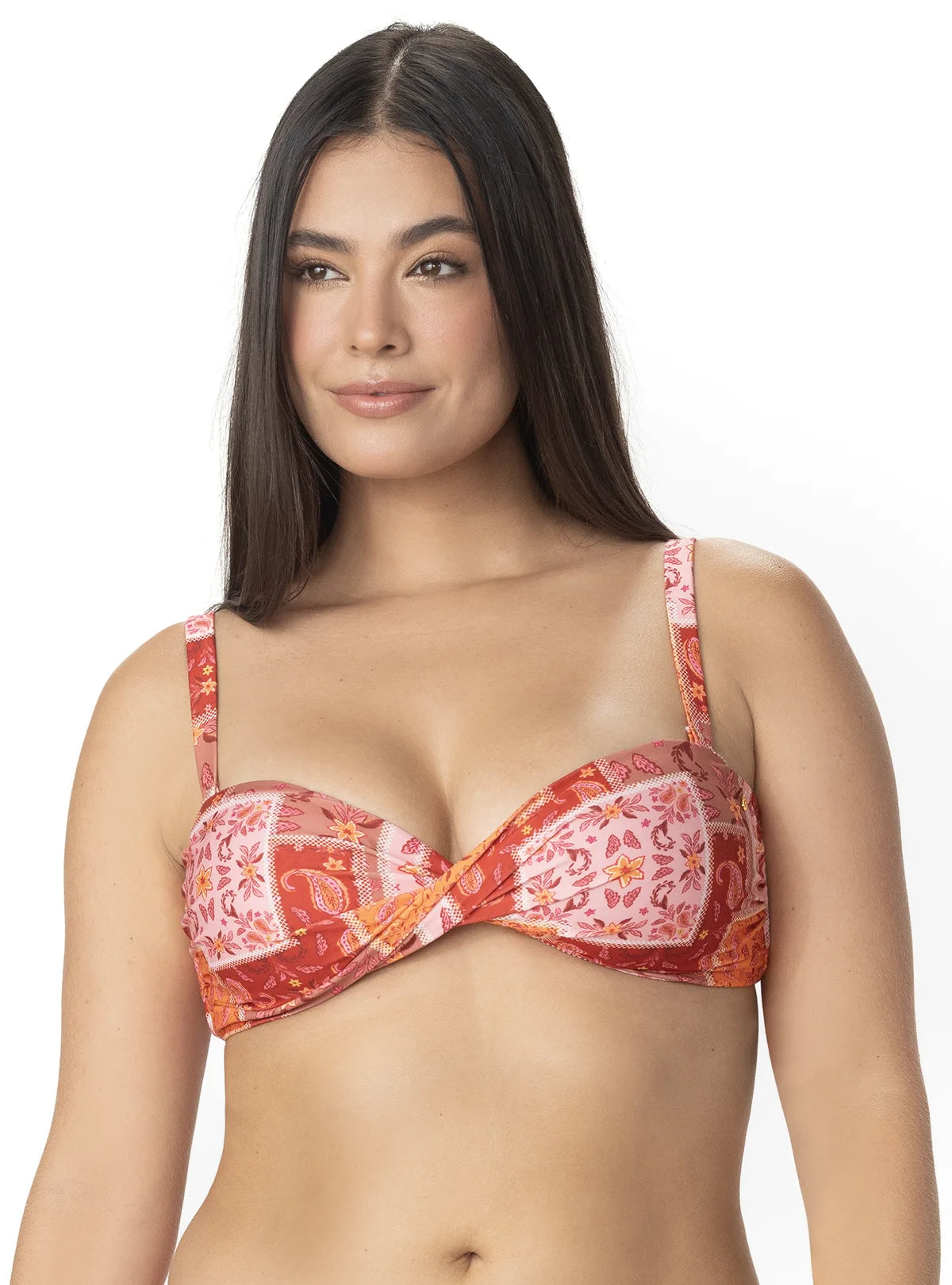 TOP STRAPLESS ENTORCHADO ESTAMPADO SOLNIC. 7135