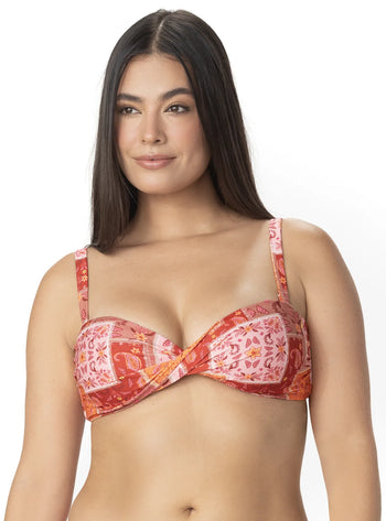 TOP STRAPLESS ENTORCHADO ESTAMPADO SOLNIC. 7135